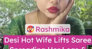 Desi Hot Wife Rashmika Lifts Her Saree Spreads Her Legs Wide and Fucks Herself with Dildo