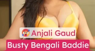 Busty Bengali Baddie Anjali Gaud Strips in Yellow Bikini, Huge Tits and Shaved Pussy Fully Exposed