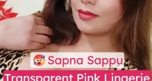 Actress Sapna Sappu Nude in Transparent Pink Lingerie Big Boobs Clear Nipples Visible