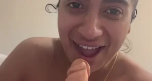 Cute Punjabi Babe Completely Topless Sucking Dildo