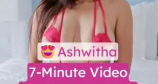 Ashwitha nude video red micro bikini nipples see-through taking her boobs out and teasing