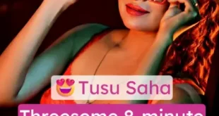 Tusu Saha's Threesome Bang, Stripping Fully Nude, Giving Blowjob, Boob Press, and Fucked Hard