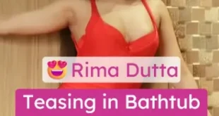 Rima Dutta Teasing Topless in Bathtub, Pressing Her Boobs, Taking Off Panty, and Fingering Her Pussy on Bed