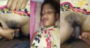Innocent looking young girl with hairy pussy getting fucked